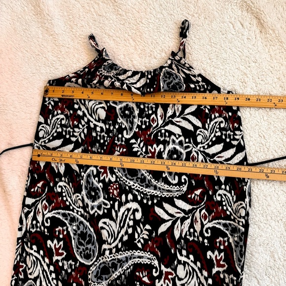 Lucky Brand Navy Paisley Knit Midi Dress Sz M - Picture 5 of 9